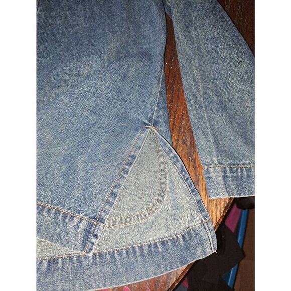 Small Size 4 Chicos Size 0 Long Sleeve Button Front Denim Blue Jean Jacket - Picture 6 of 6